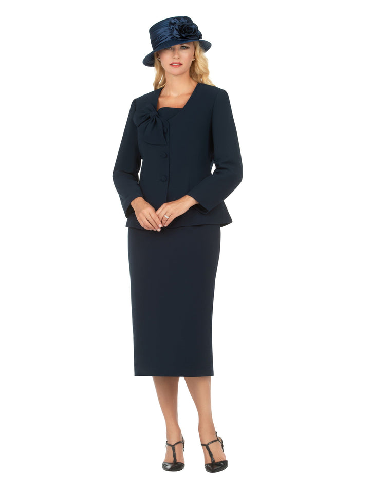 2pc Bow Neck Skirt Suit