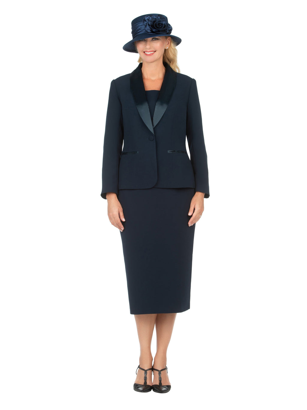 2pc Shawl Collar 1-button Basic Skt Suit