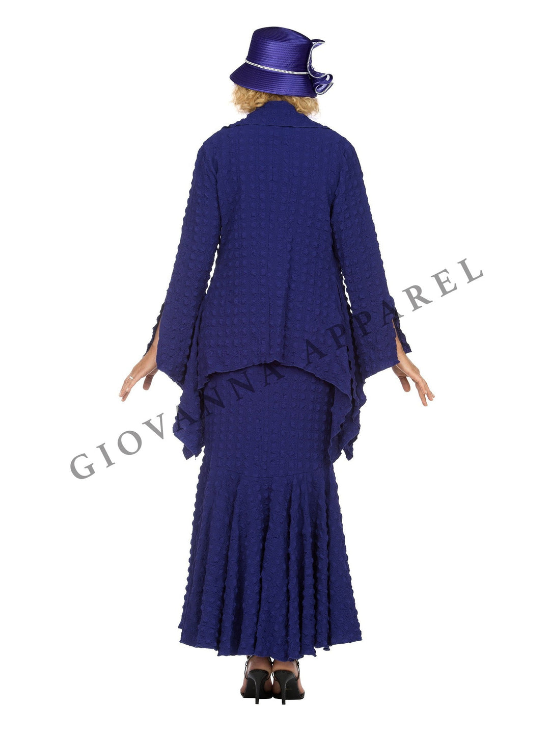 3pc Popcorn Hi-lo Jkt, Cami, Pleated Skirt Set