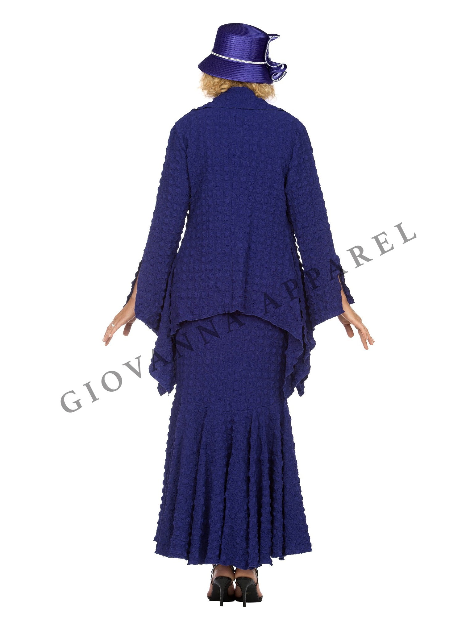 3pc Popcorn Hi-lo Jkt, Cami, Pleated Skirt Set