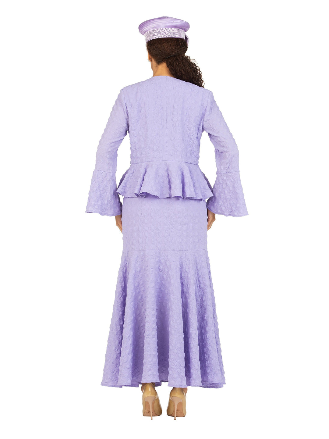 3pc Popcorn Peplum Jkt, Cami, Maxi Skirt Set-Plus