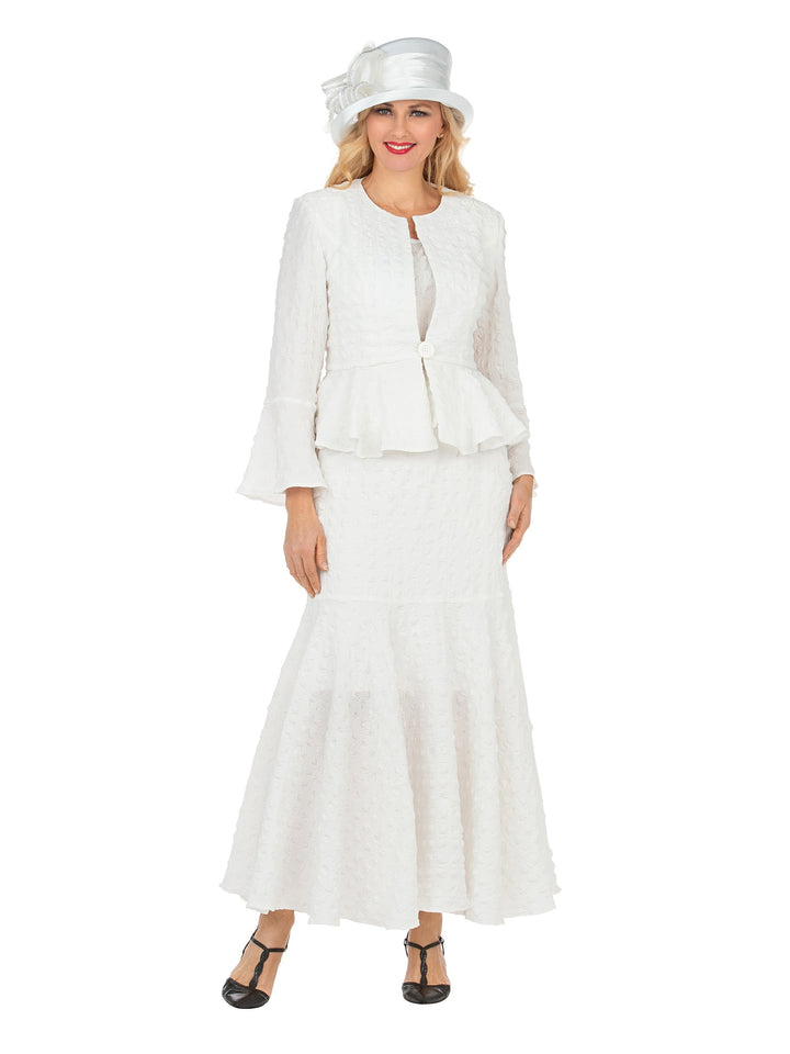 3pc Popcorn Peplum Jkt, Cami, Maxi Skirt Set-Plus