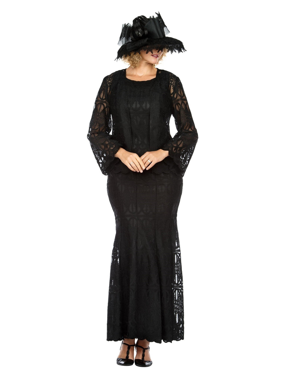 3pc Lux Lace Skirt Suit w/ Scallop Hems-Plus Size