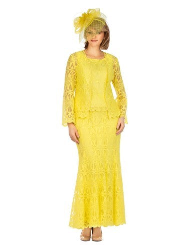 3pc Lux Lace Skirt Suit w/ Scallop Hems-Plus Size