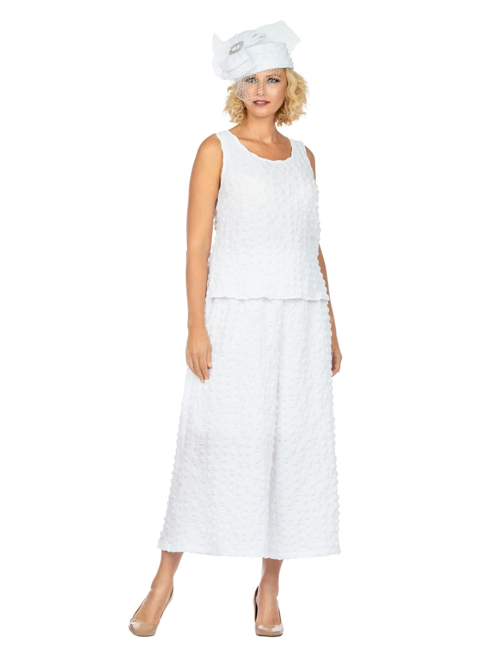 3pc Popcorn Hi-Lo Jkt, Cami, Culottes Set