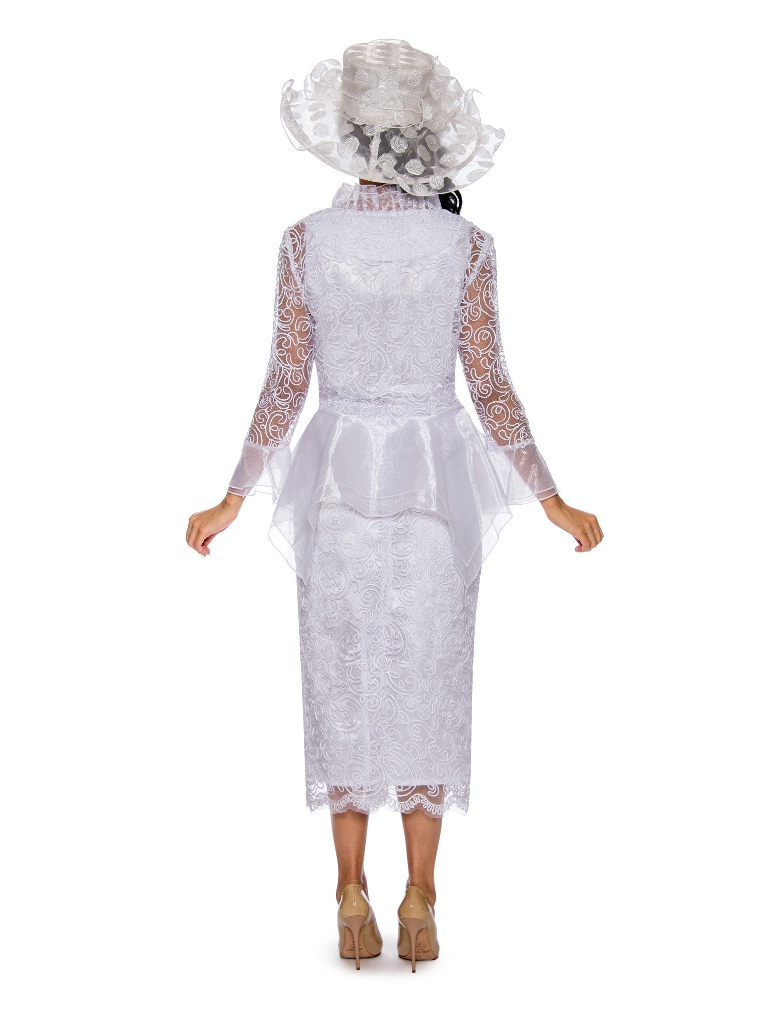 3pc Lace Suit w/ Organza Ruffles-Plus