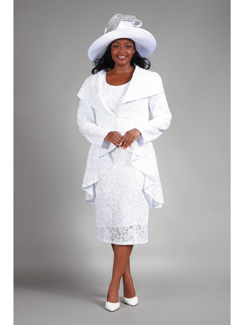 2pc Lux Lace Drs+Uneven Sweep Jkt-Plus