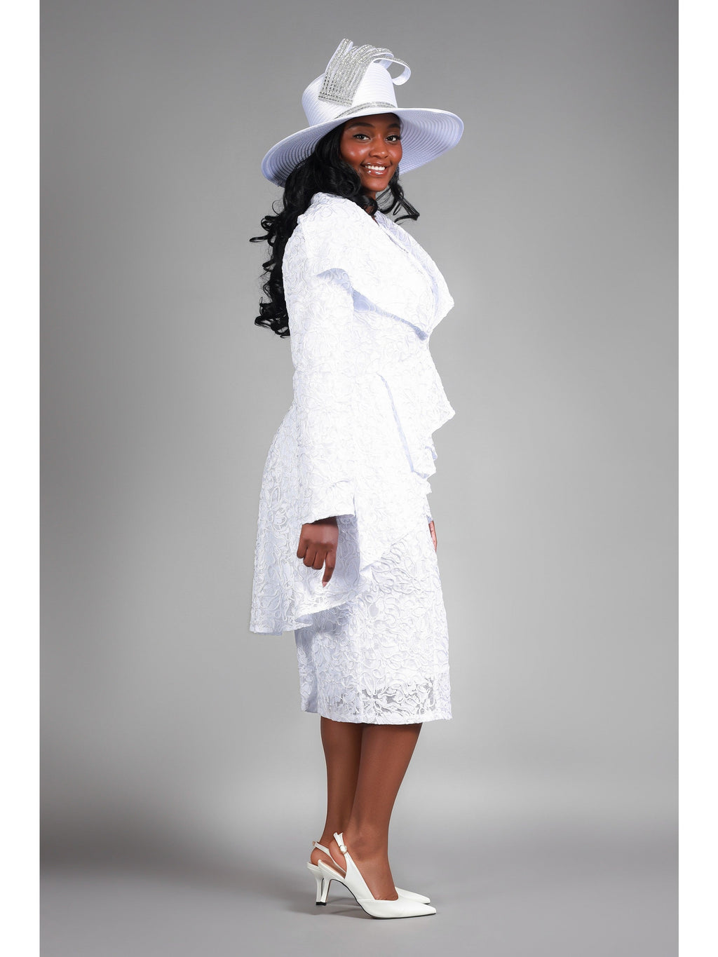 2pc Lux Lace Drs+Uneven Sweep Jkt-Plus
