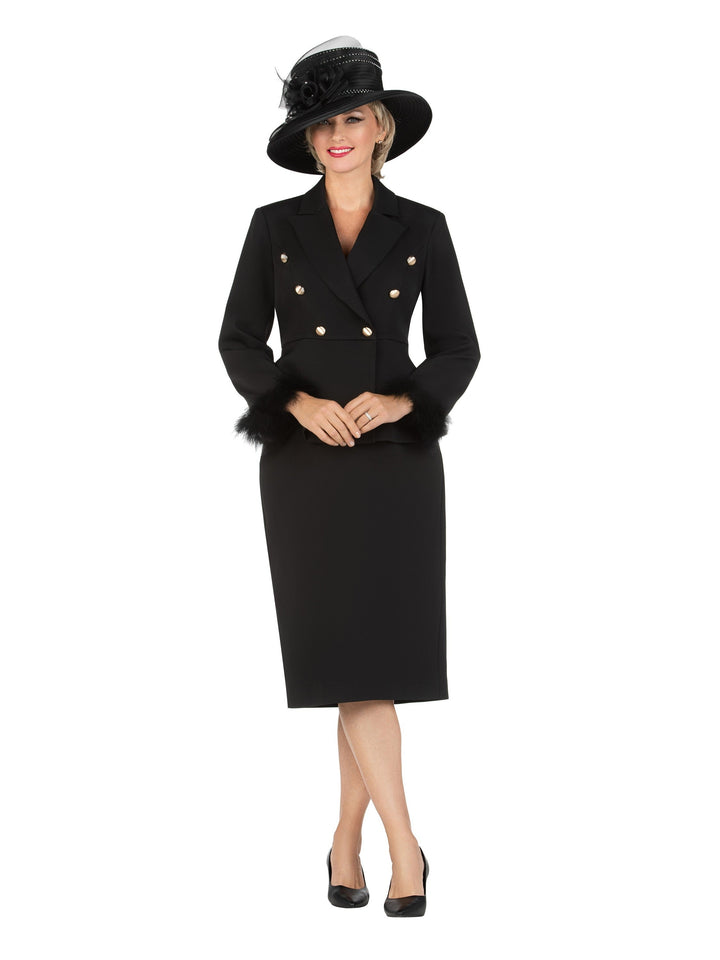 2pc Dbl Brstd Notch Collar Skt Suit-Plus