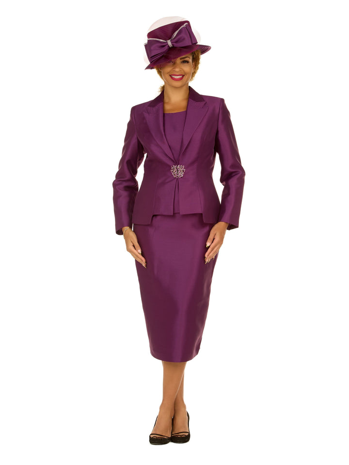 3pc Silky Twl Notch Stoned Collar Skt Suit