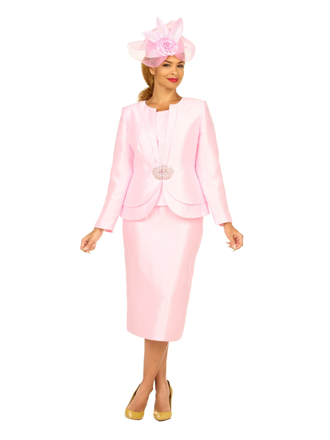 3pc Silky Twl Skt Suit w/ Layered Designs-Plus