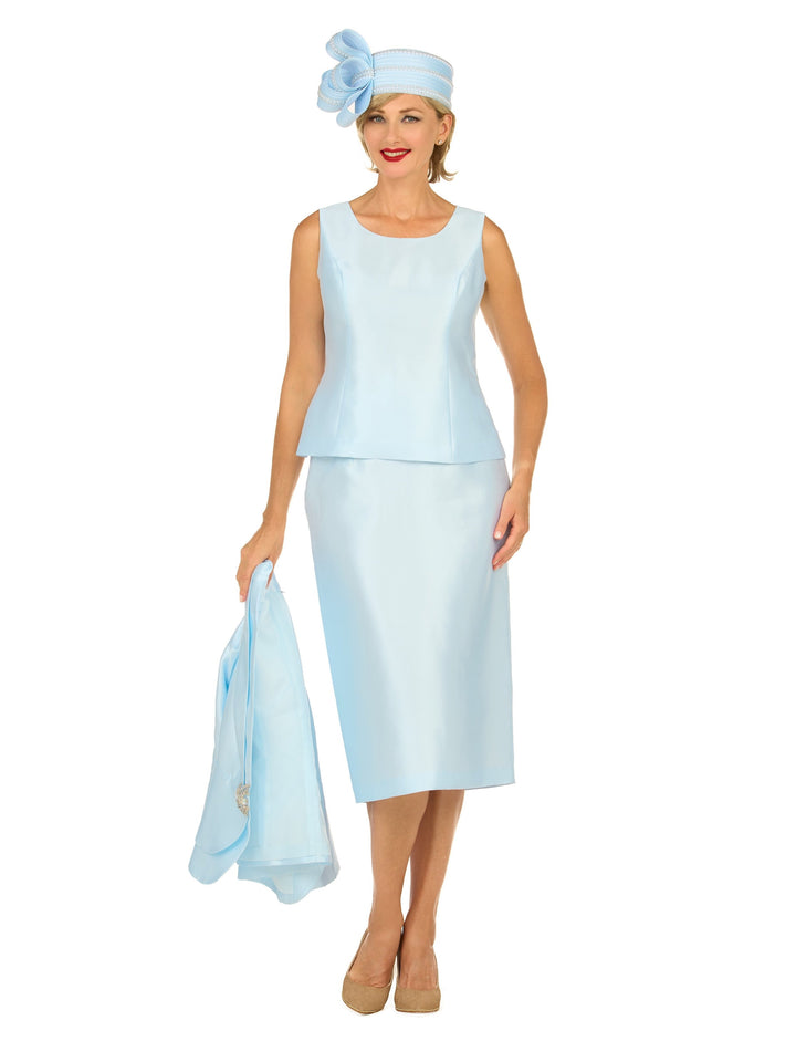 3pc Silky Twl Skt Suit w/ Layered Designs