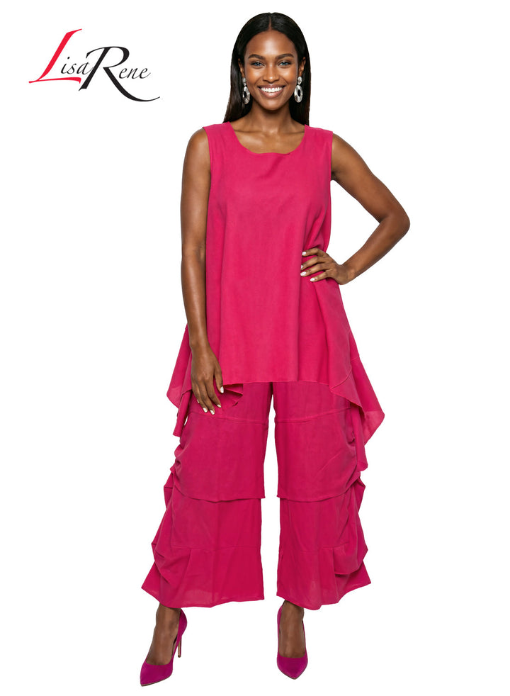 Lisa Rene' , 2Pc. Tunic & Pant Set, Linen/Viscose Fabric. Style 3390