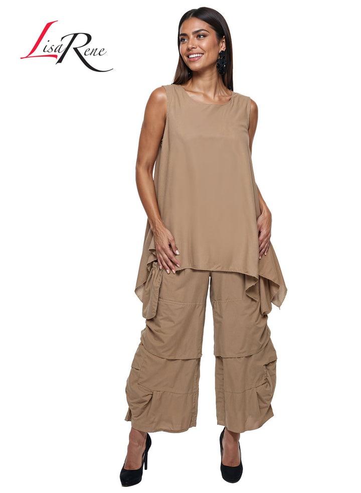 Lisa Rene' , 2Pc. Tunic & Pant Set, Linen/Viscose Fabric. Style 3390