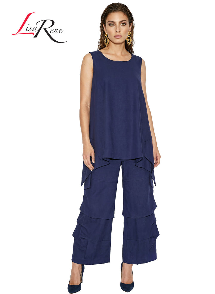 Lisa Rene' , 2Pc. Tunic & Pant Set, Linen/Viscose Fabric. Style 3390