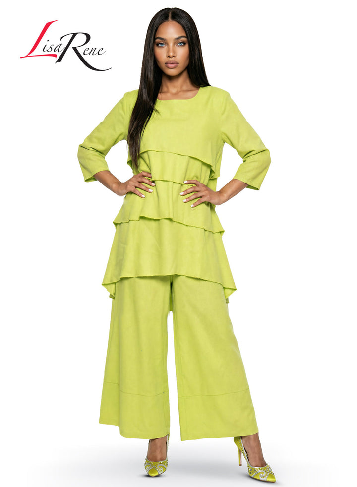 Lisa Rene' , 2Pc. Tunic & Pant Set, Linen/Viscose Fabric. Style 3391