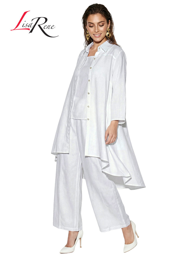 Lisa Rene' , 3Pc. Jacket, Cami & Pant Set, Linen/Viscose Fabric. Style 3392