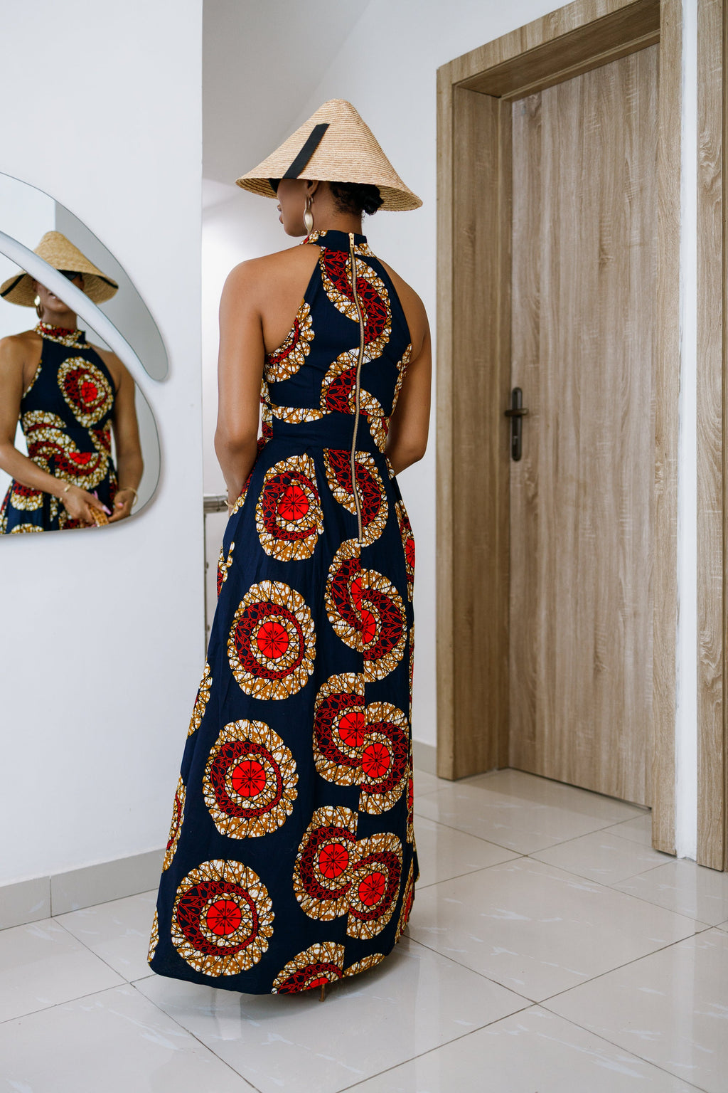 NYLA AFRICAN PRINT MAXI DRESS [RED]