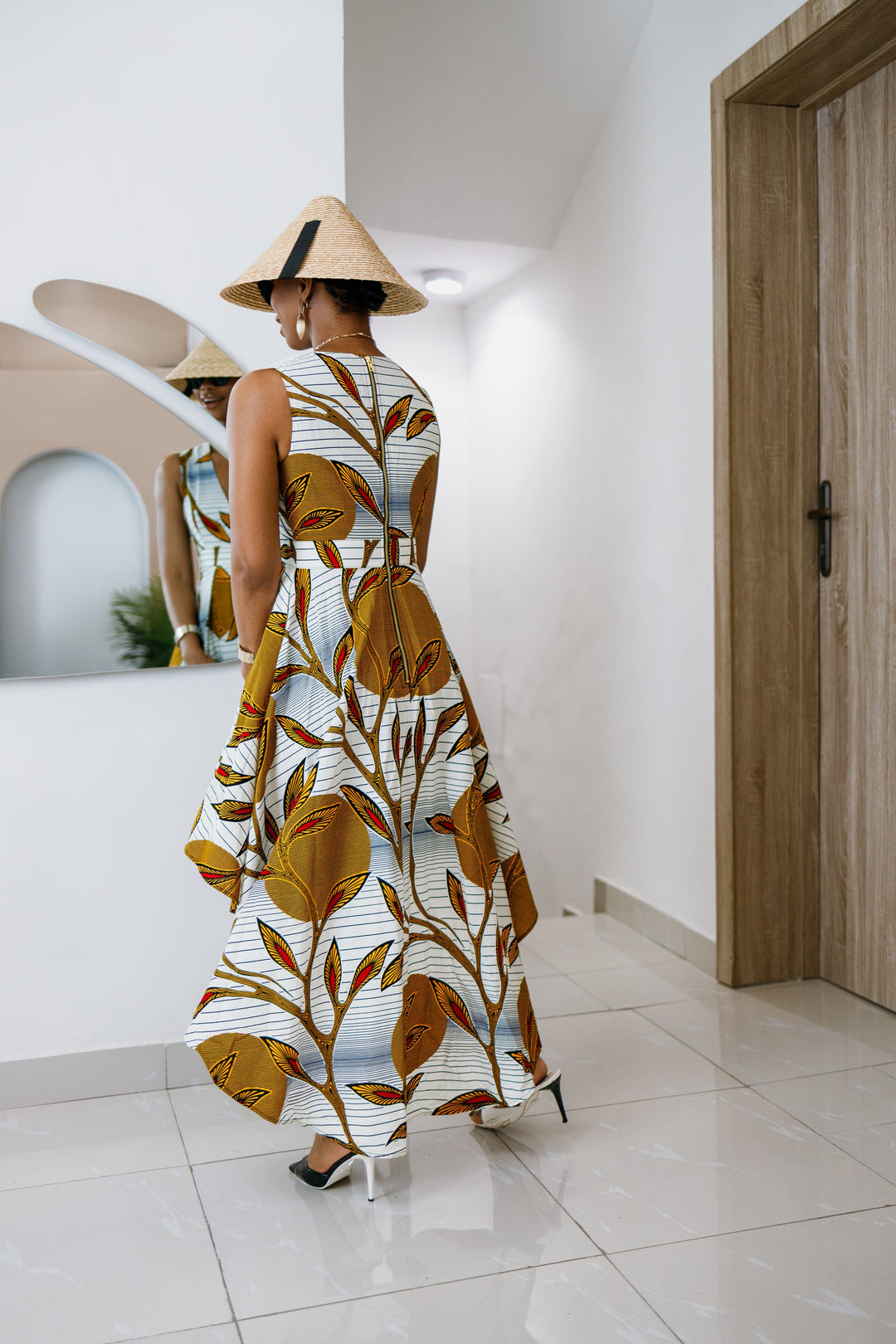 LEWA AFRICAN PRINT HIGH-LOW DRESS----FINAL SALE