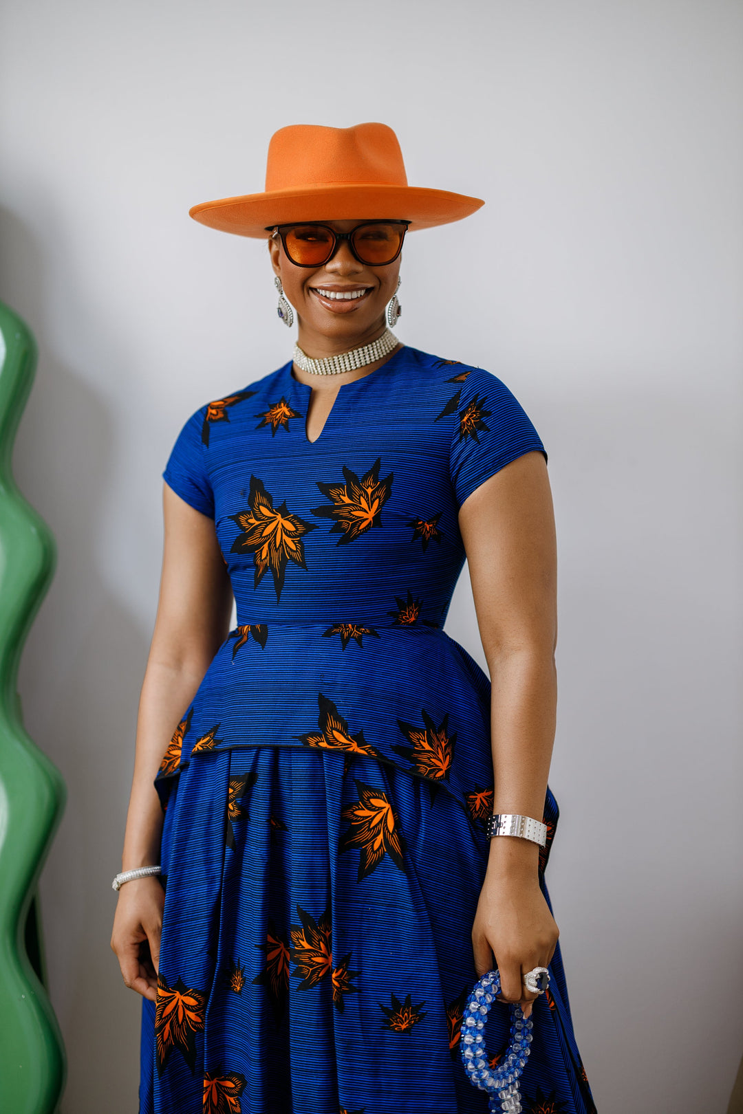ADESEWA AFRICAN PRINT PEPLUM MIDI DRESS [