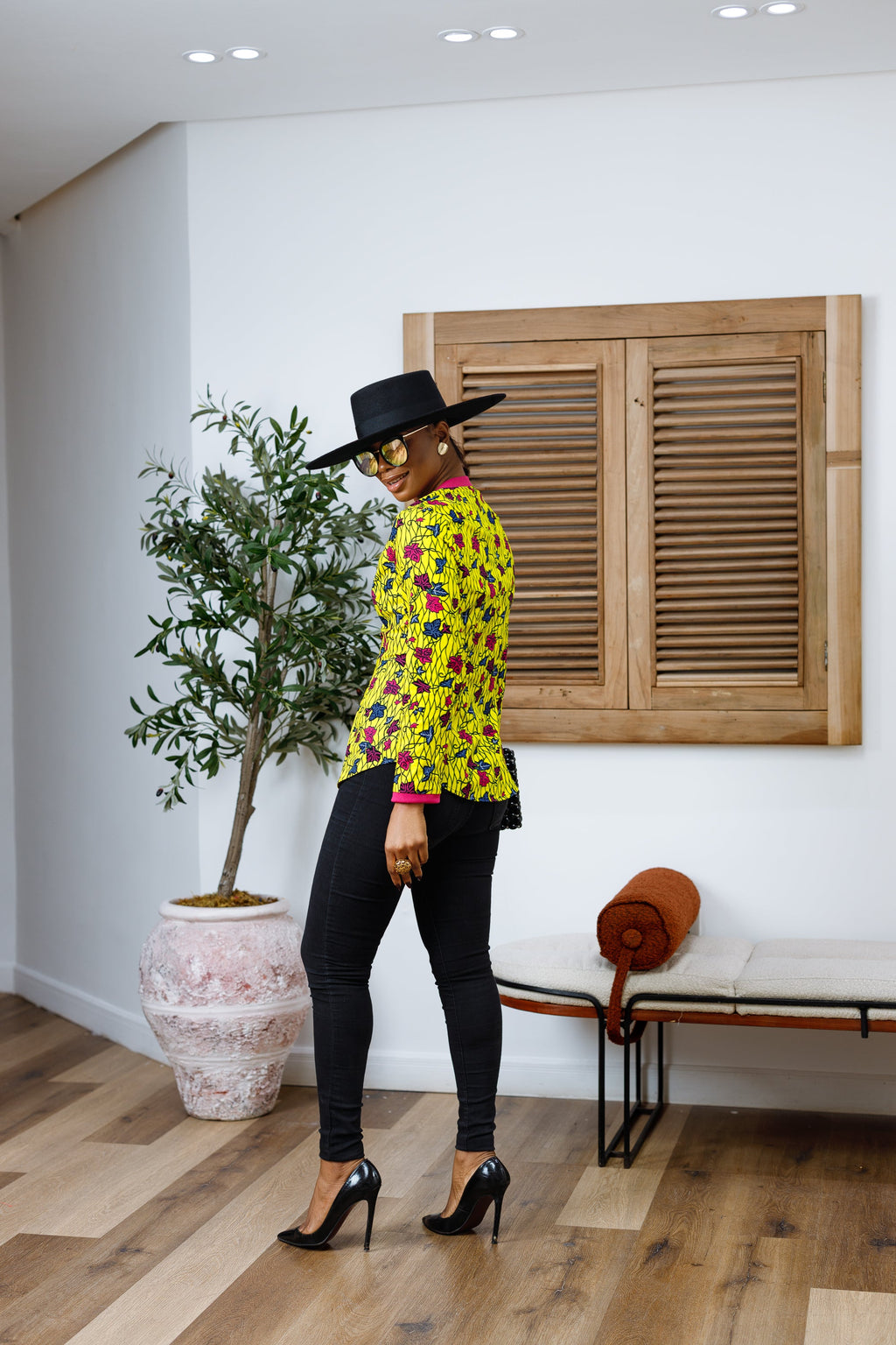 DAMINI AFRICAN PRINT POLO SHIRT----FINAL SALE