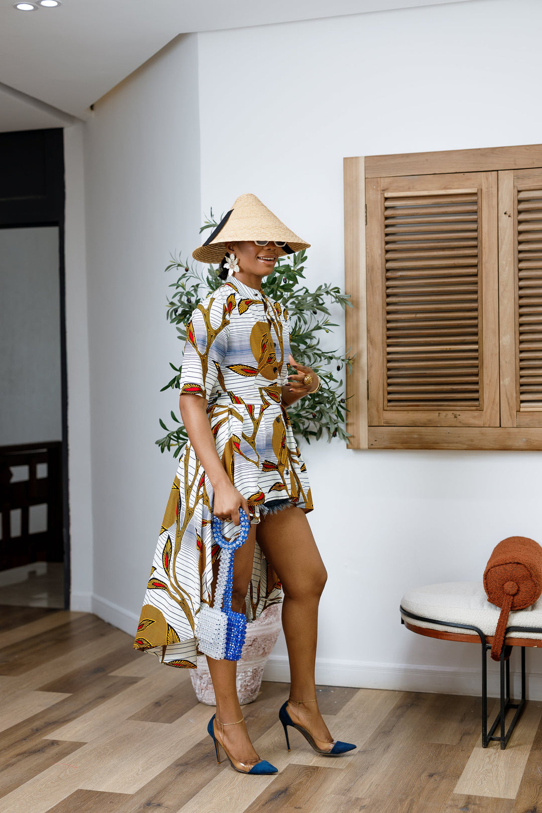 AFUA AFRICAN PRINT HI-LOW TOP