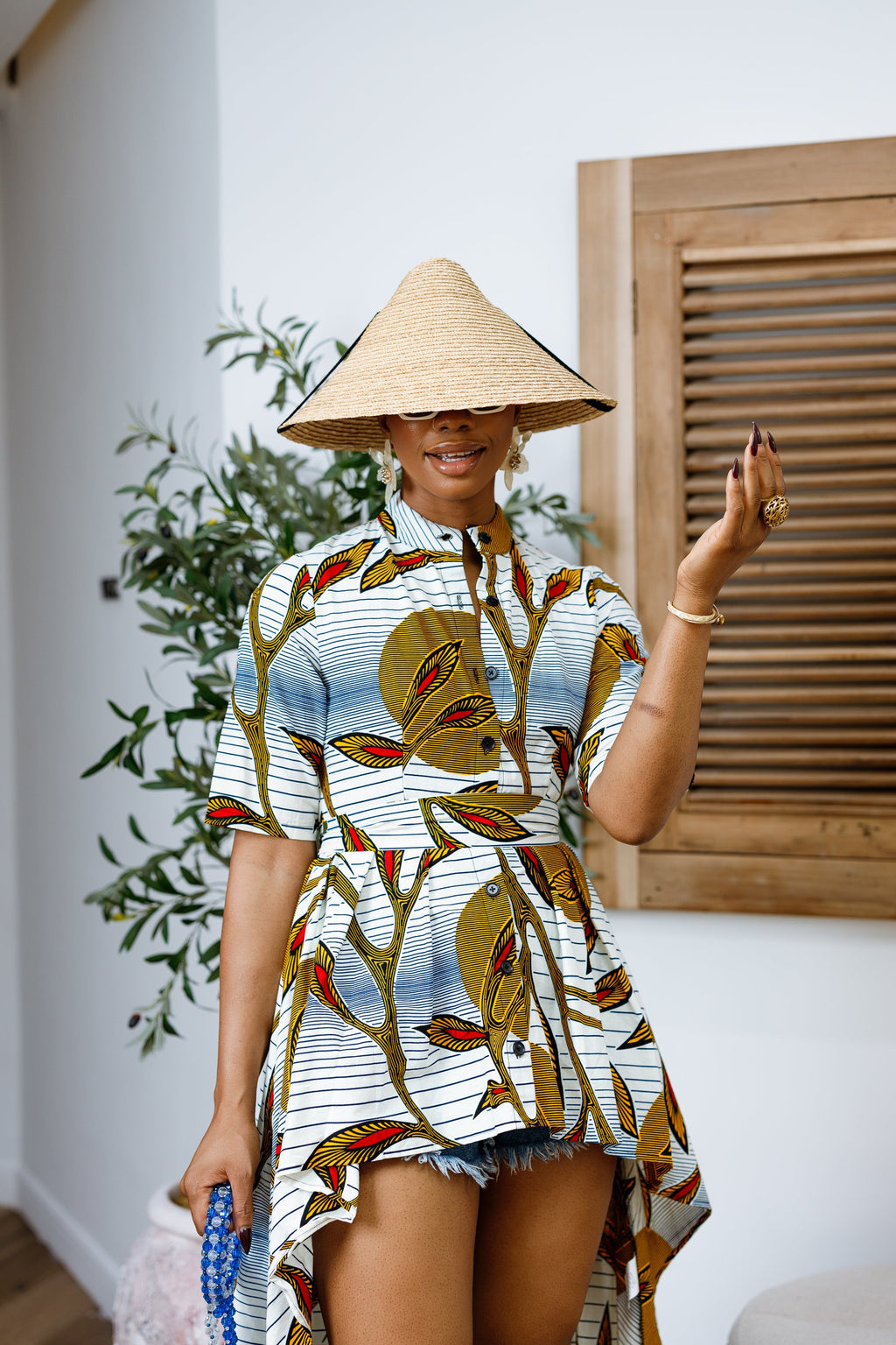AFUA AFRICAN PRINT HI-LOW TOP