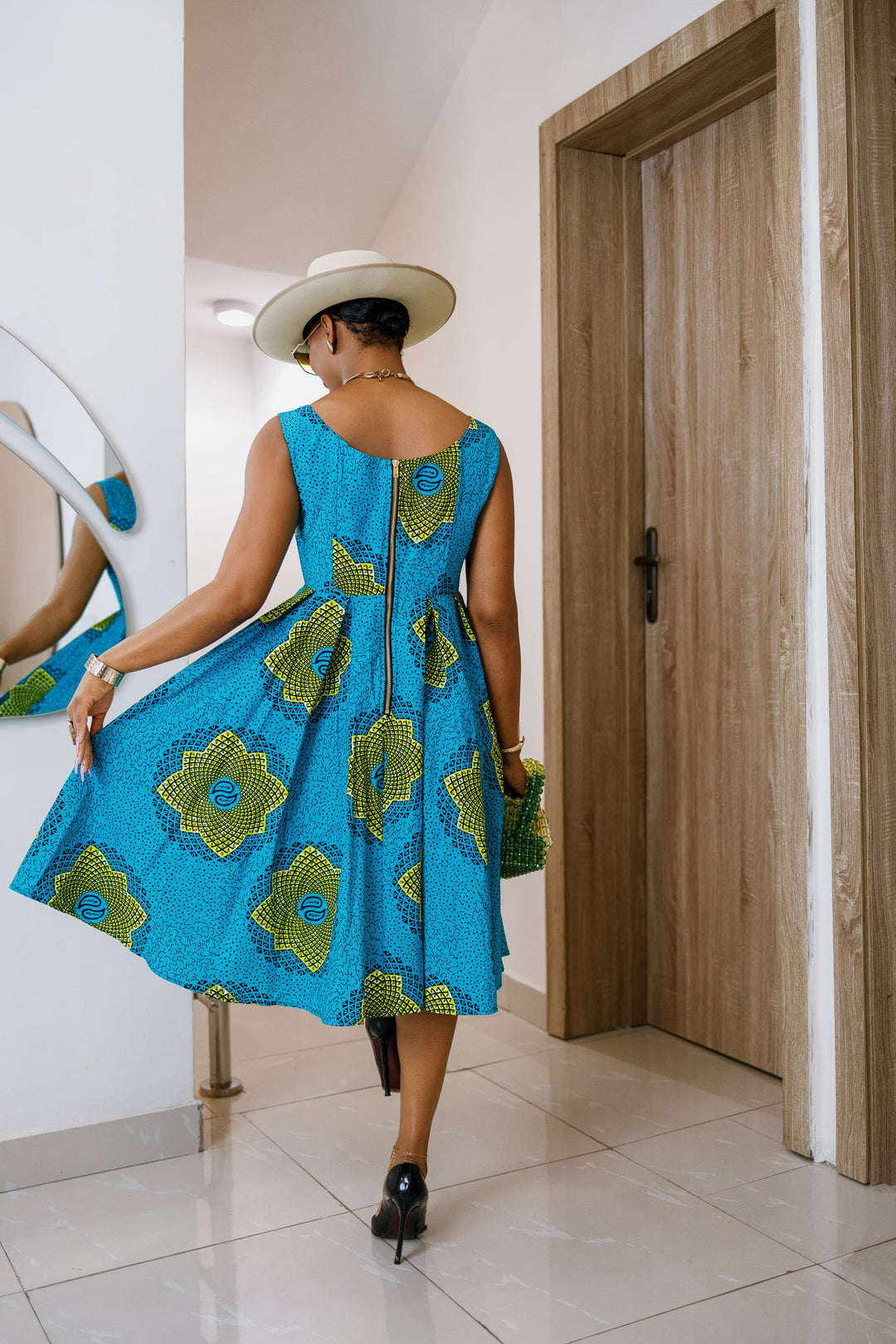 JAJA AFRICAN PRINT SLEEVELESS DRESS----FINAL SALE