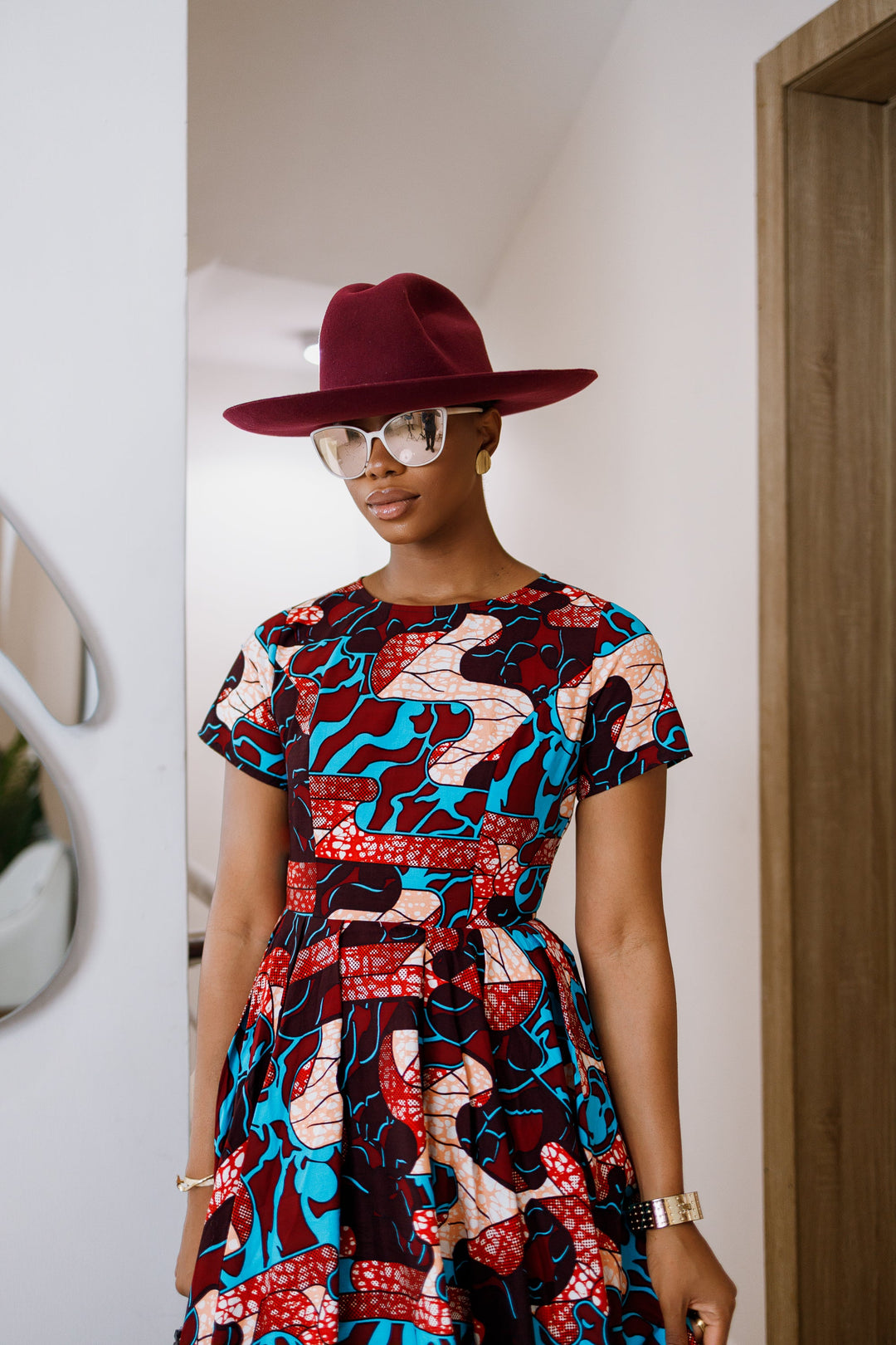 KARIMAH AFRICAN PRINT HANDKERCHIEF HEM DRESS----FINAL SALE