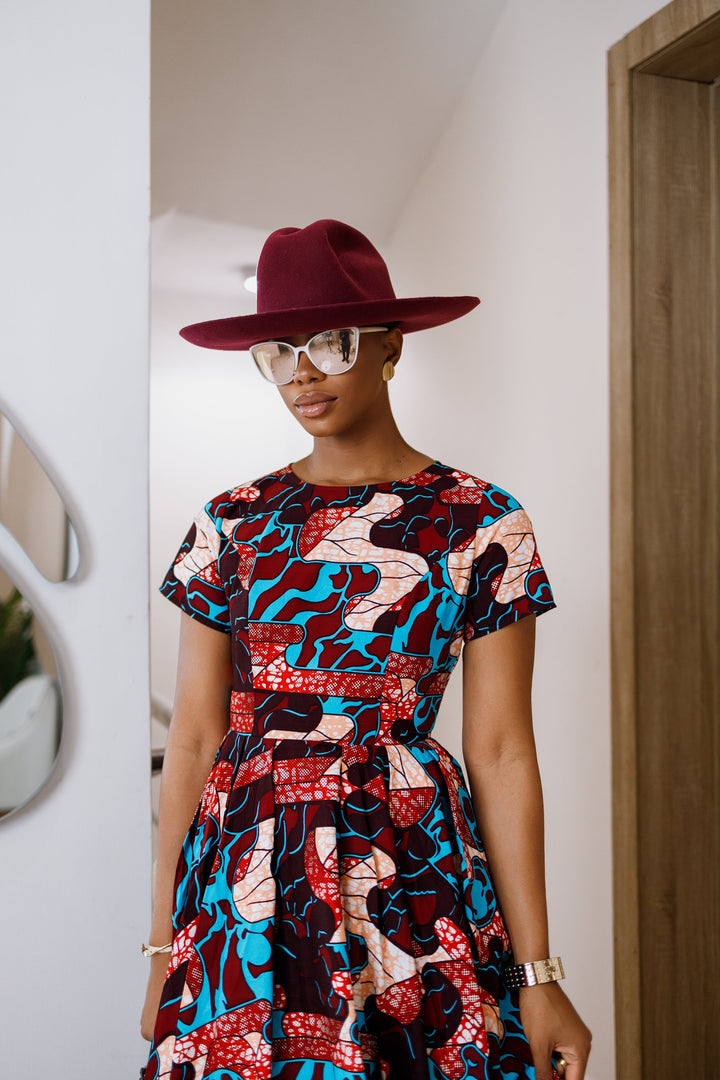 KARIMAH AFRICAN PRINT HANDKERCHIEF HEM DRESS----FINAL SALE
