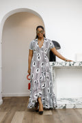 BOLA AFRICAN PRINT WRAP MAXI DRESS