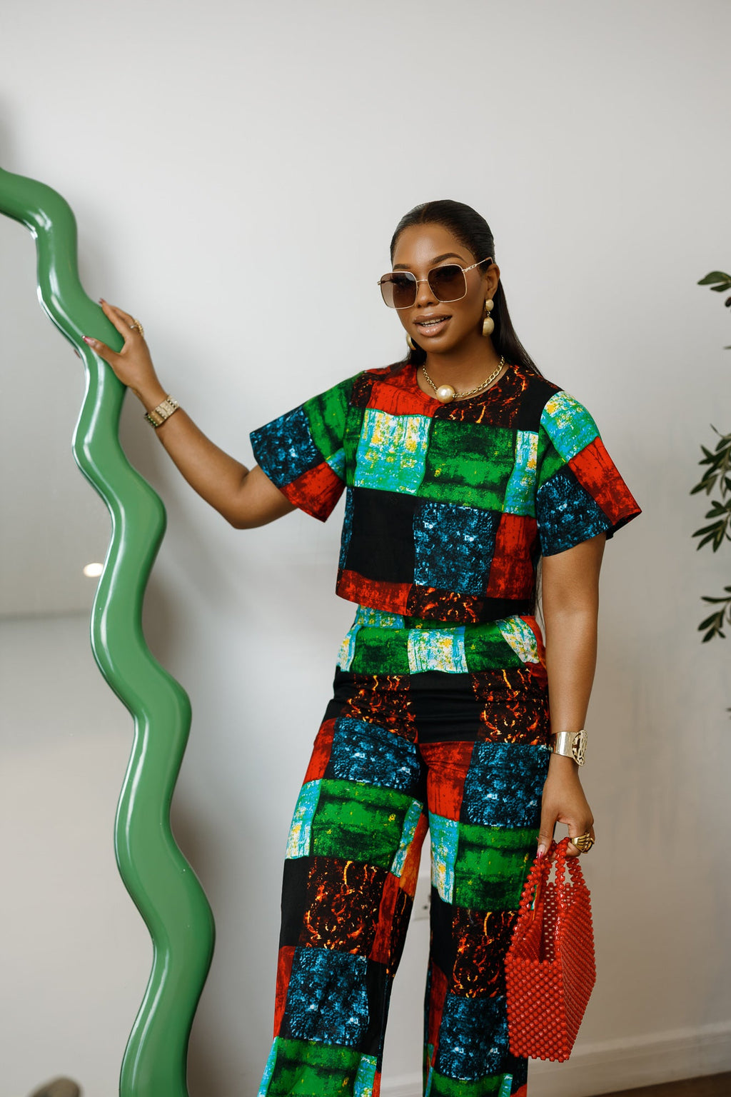 ADUN AFRICAN PRINT TWO PIECE PANT SET [MULTICOLOR]