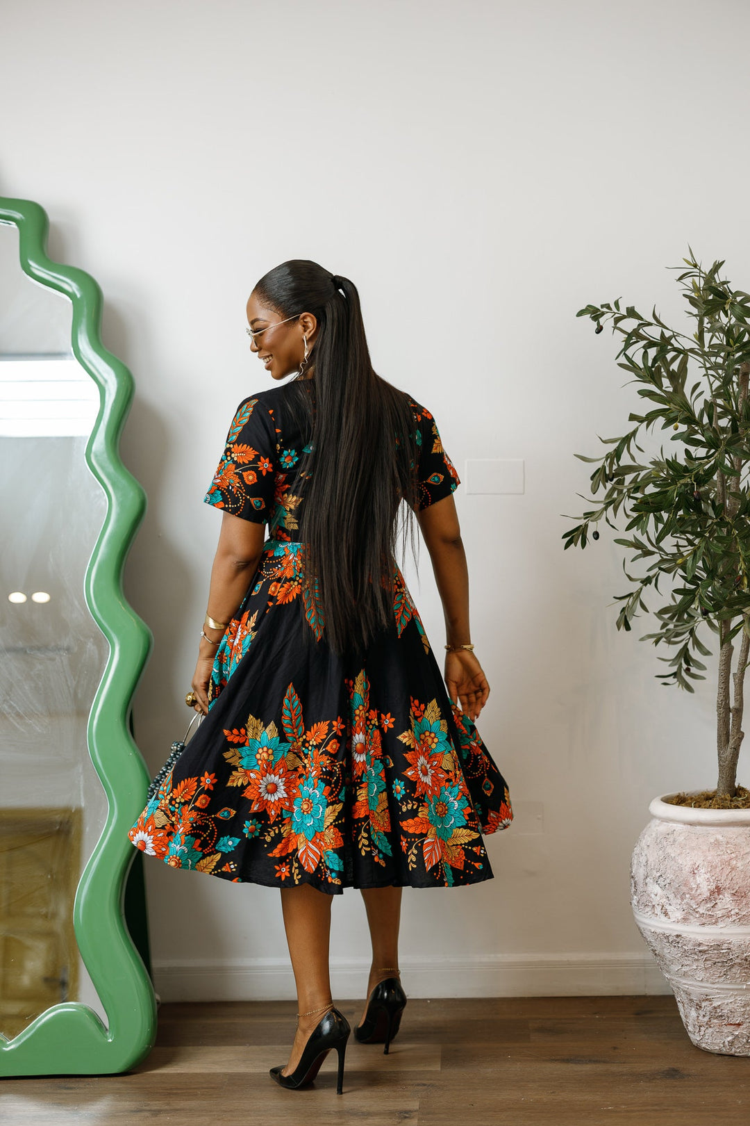 LOLADE AFRICAN PRINT FLORAL DRESS [FLORAL]