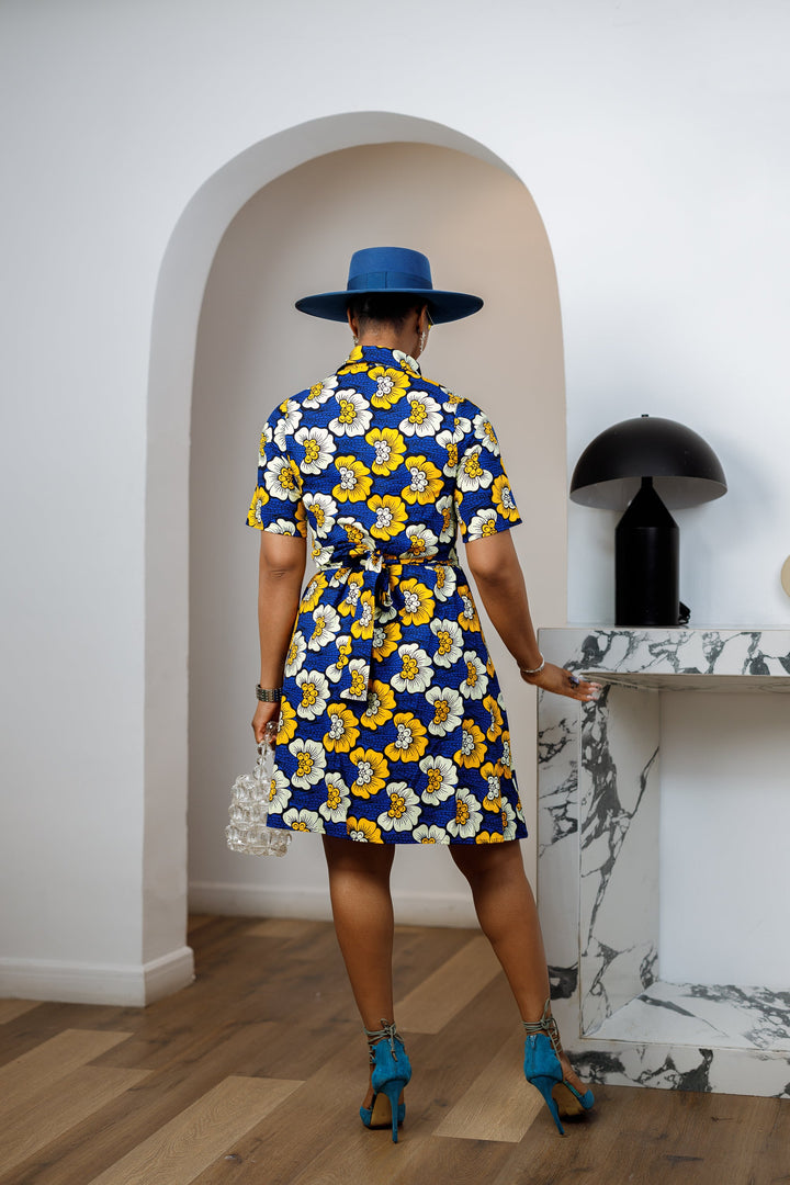 JADE AFRICAN PRINT SHIRT DRESS [MULTICOLOR]