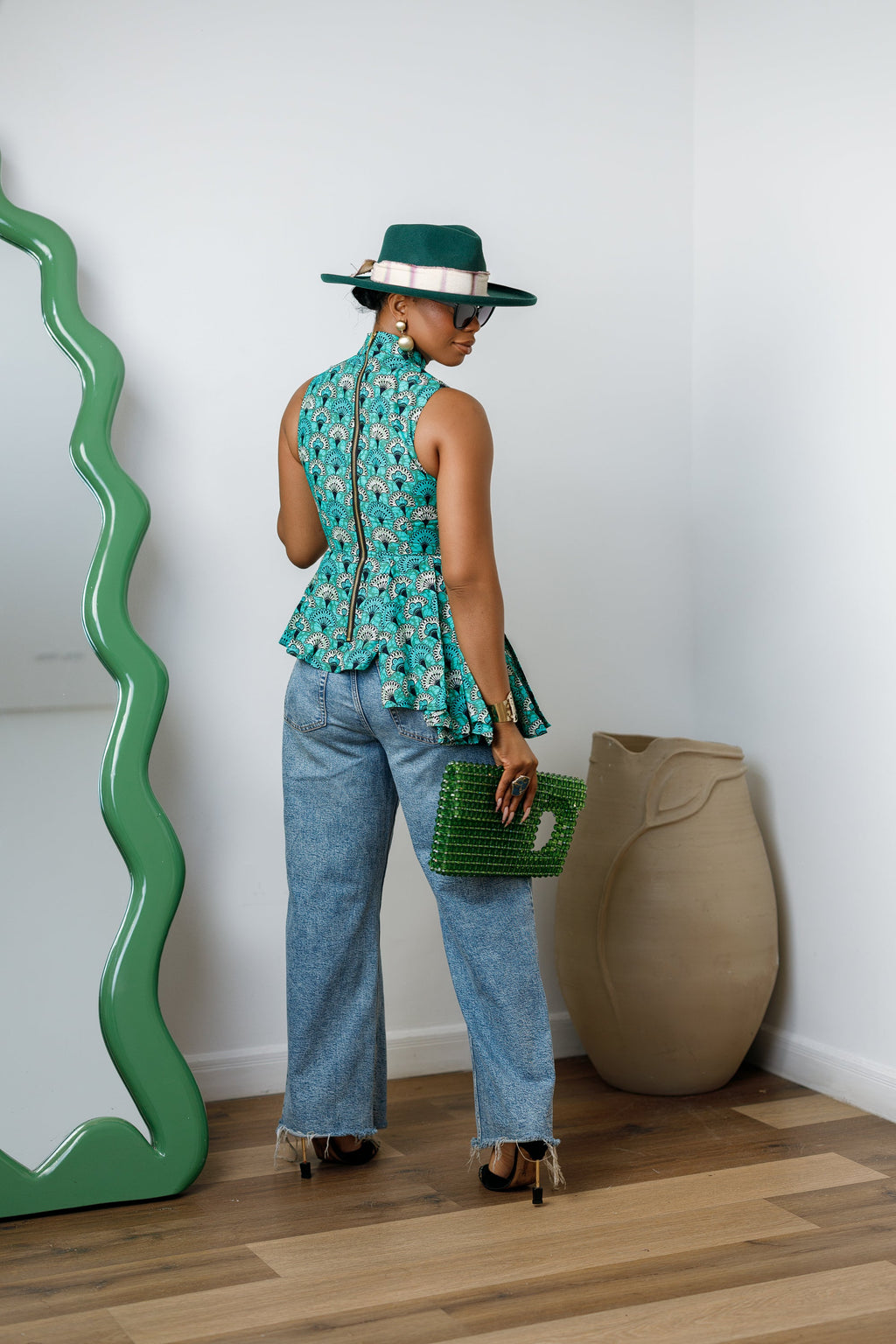 MEENA AFRICAN PRINT ASYMMETRIC TOP