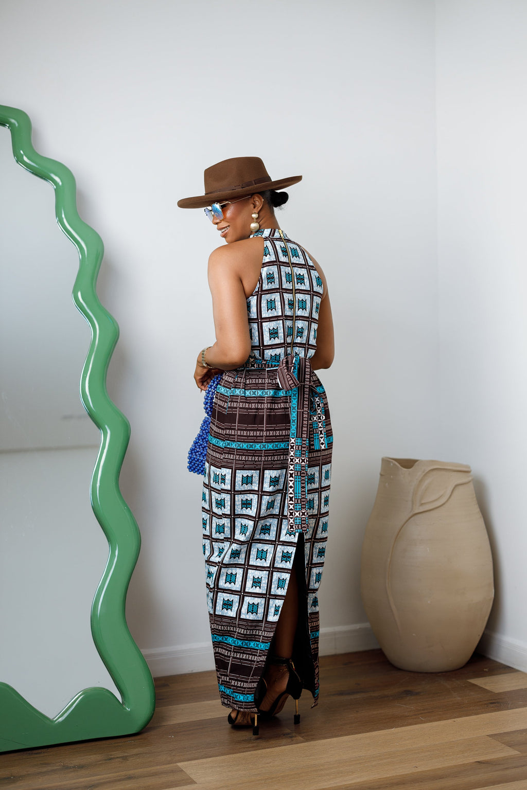 RONKE AFRICAN PRINT SLEEVELESS  MAXI DRESS