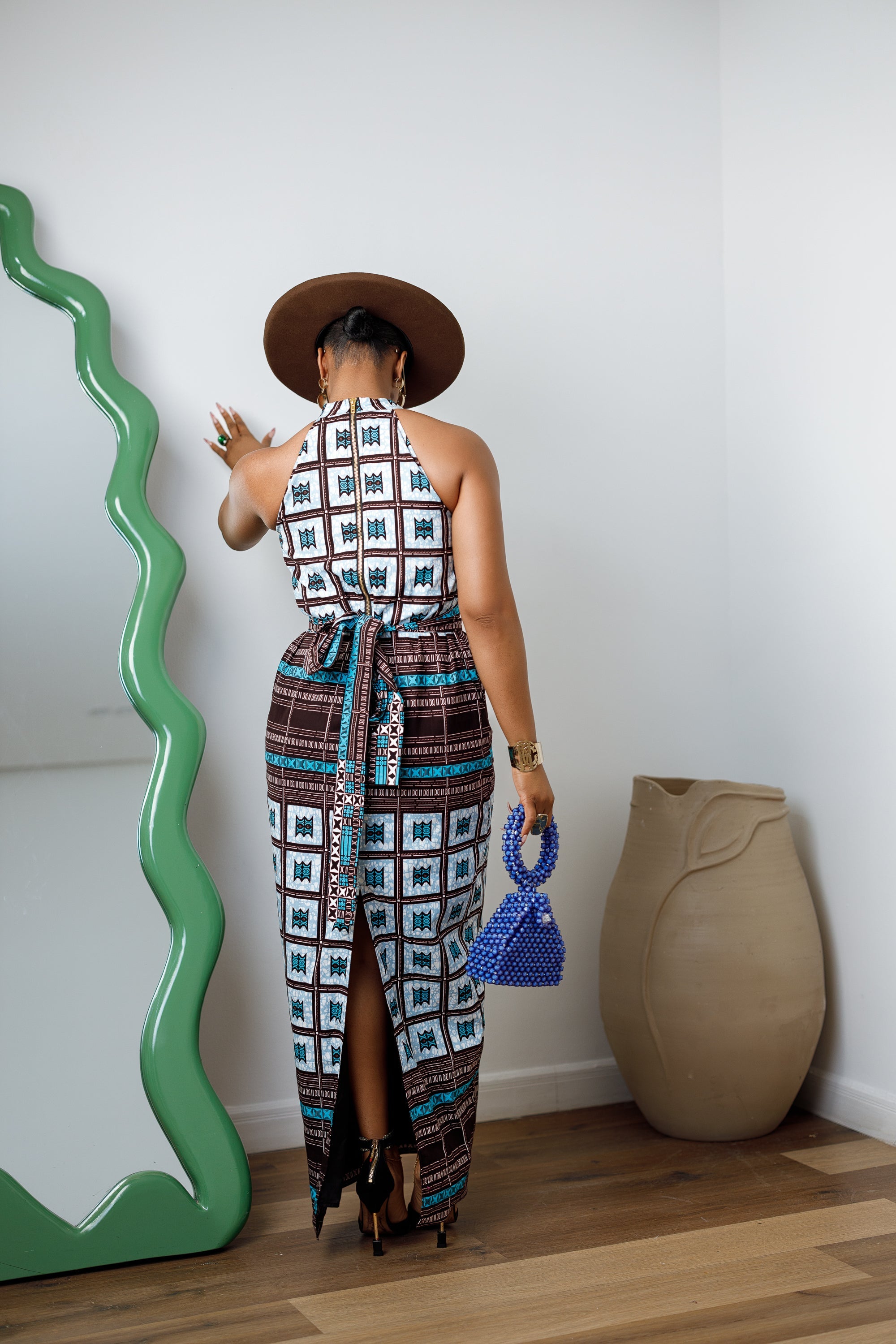 RONKE AFRICAN PRINT SLEEVELESS  MAXI DRESS
