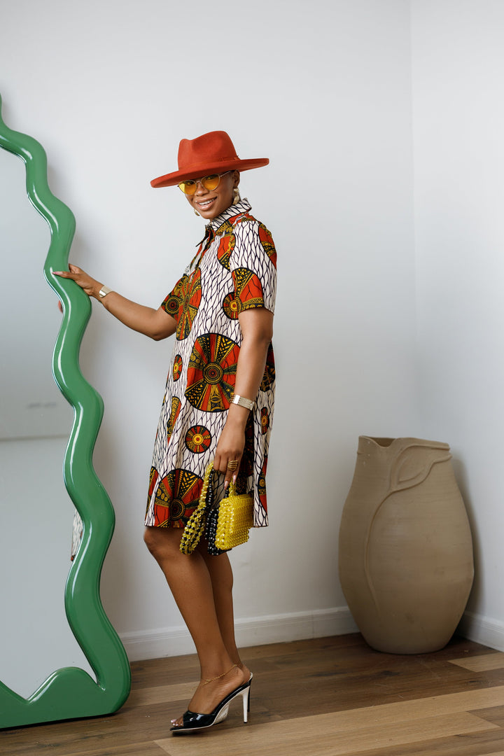 JADE AFRICAN PRINT SHIRT DRESS