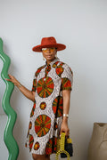 JADE AFRICAN PRINT SHIRT DRESS