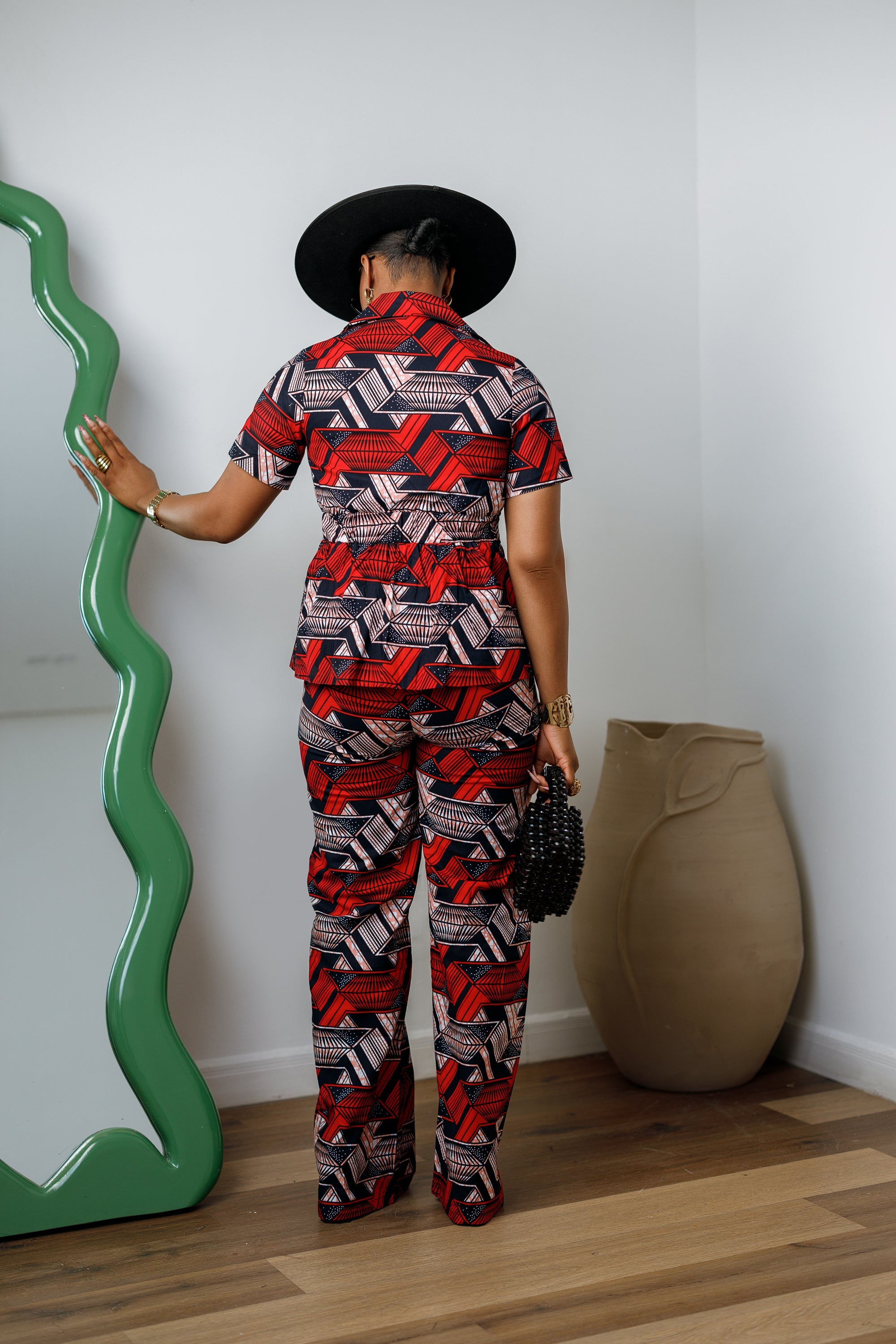 KIKI AFRICAN PRINT SHORT SLEEVE BLAZER PANT SET
