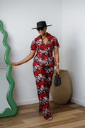 KIKI AFRICAN PRINT SHORT SLEEVE BLAZER PANT SET