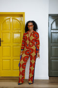 EVA AFRICAN PRINT STRAIGHT-LEG TWO PIECE SET----FINAL SALE