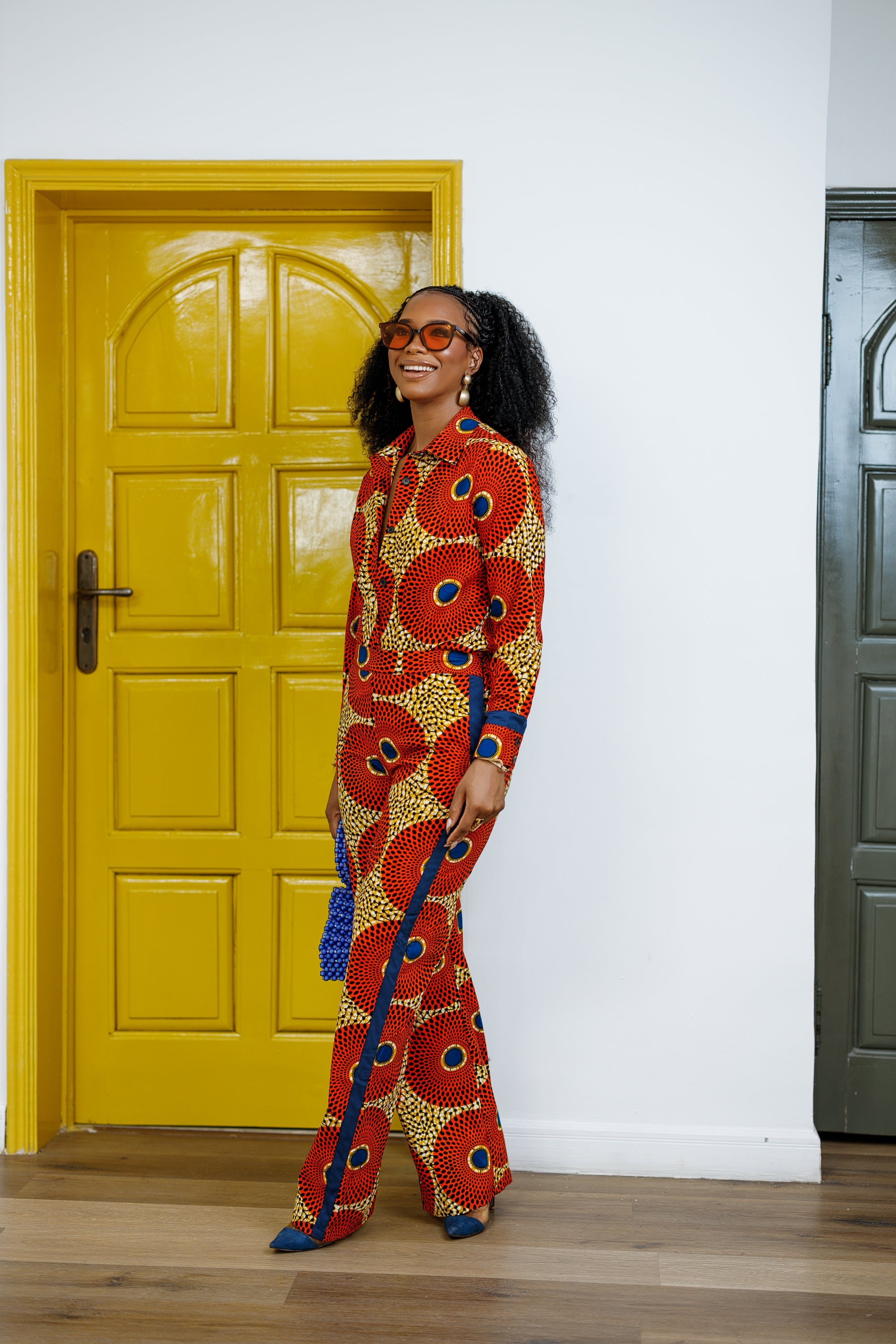 EVA AFRICAN PRINT STRAIGHT-LEG TWO PIECE SET----FINAL SALE