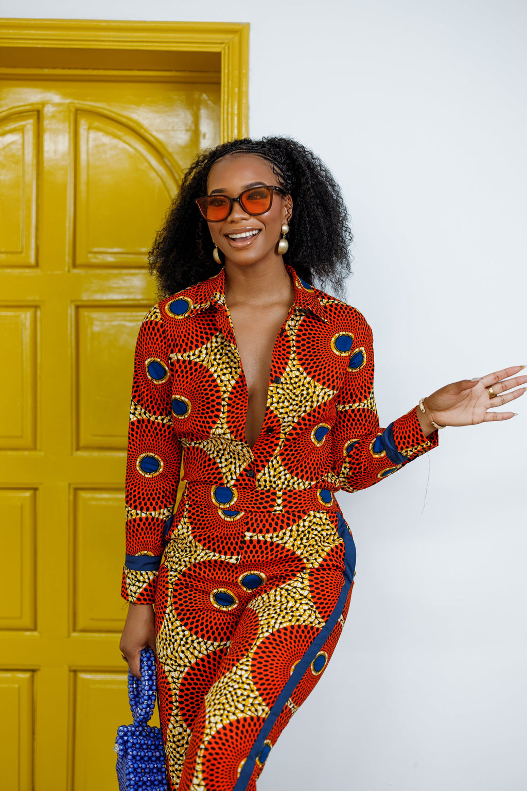 EVA AFRICAN PRINT STRAIGHT-LEG TWO PIECE SET----FINAL SALE