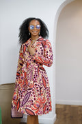 DERA AFRICAN PRINT WRAP MIDI DRESS [MULTICOLOR]----FINAL SALE