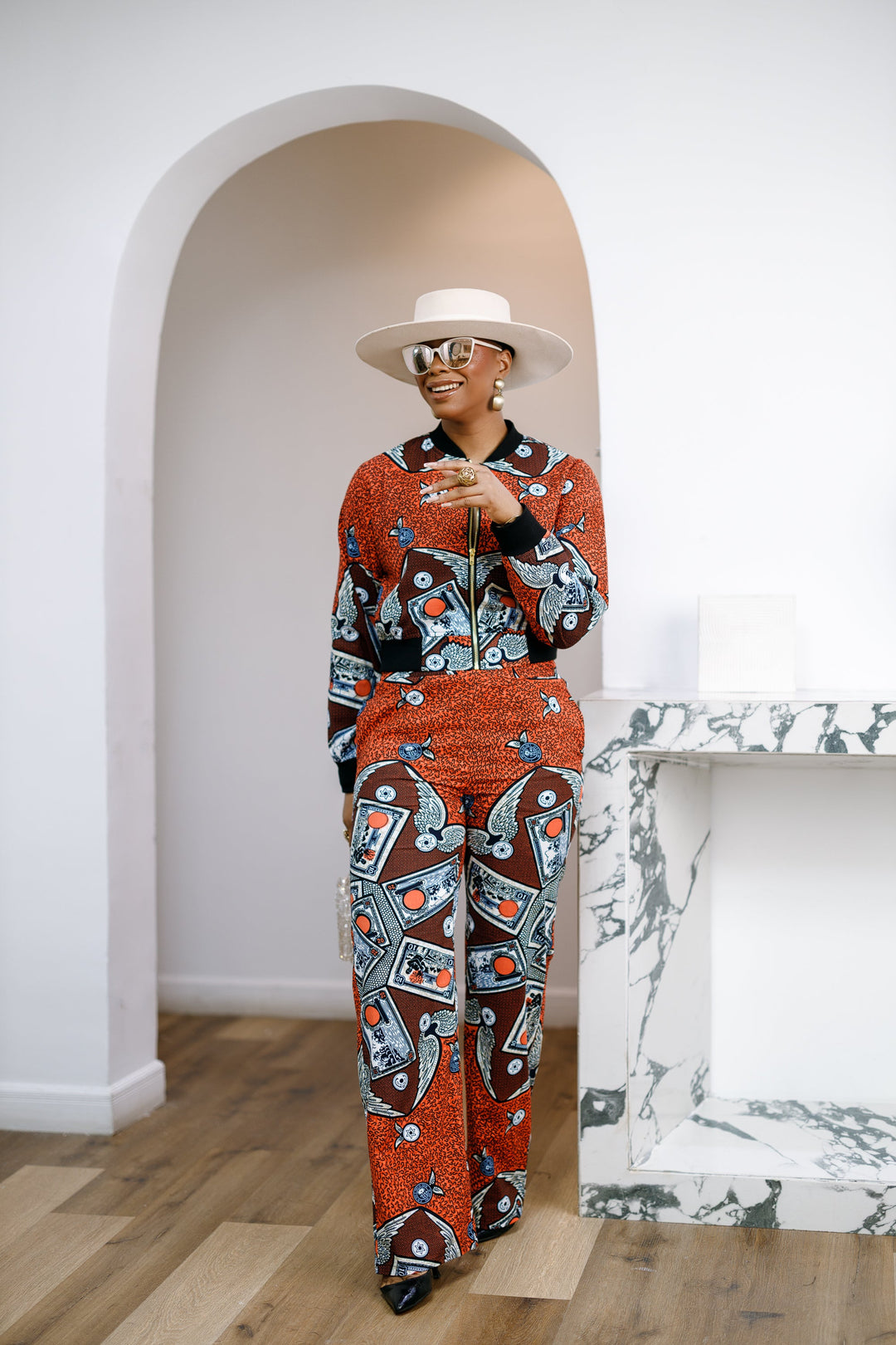 ADA AFRICAN PRINT BOMBER JACKET AND PANTS SET