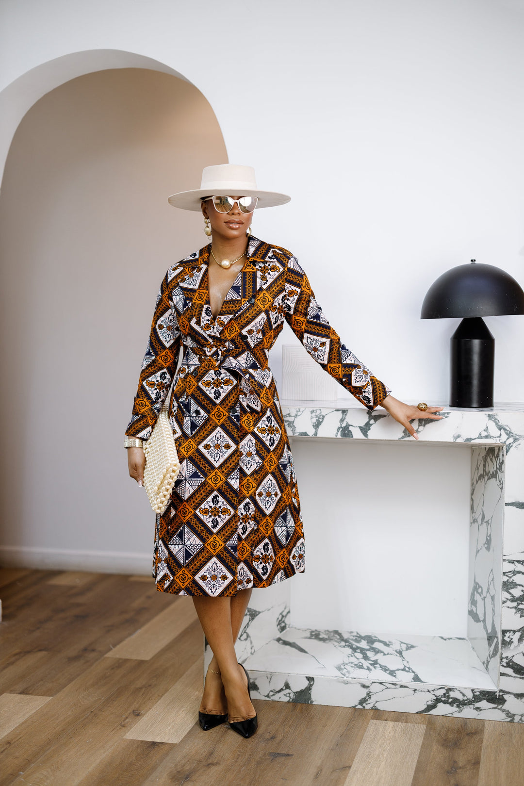 MORAYO AFRICAN PRINT TRENCH COAT DRESS [MULTICOLOR]