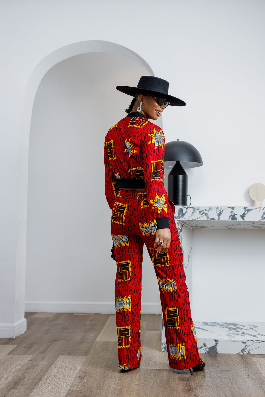ADA AFRICAN PRINT BOMBER SET [RED]----FINAL SALE