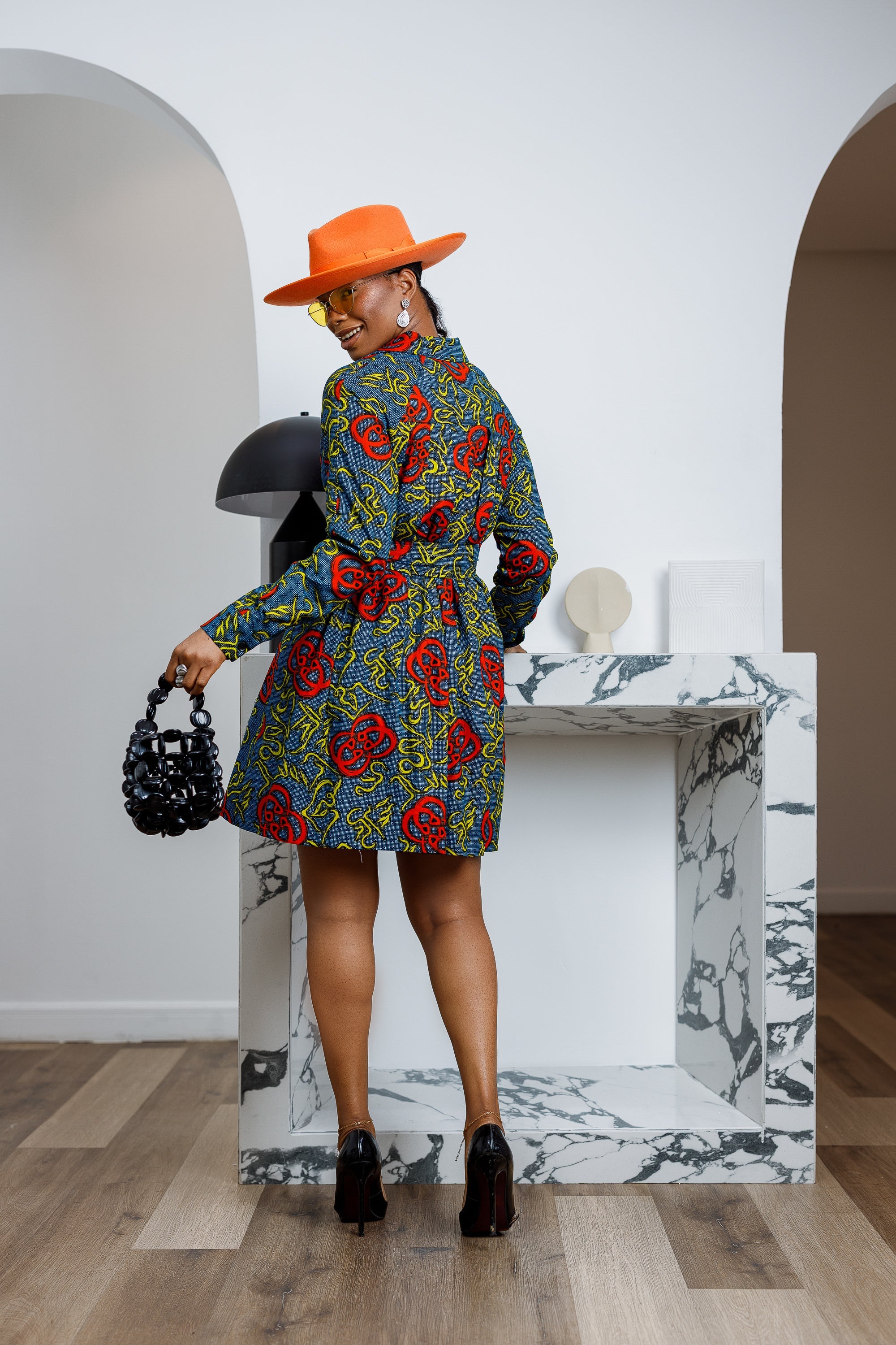 FAYO AFRICAN PRINT SHIRT DRESS----FINAL SALE