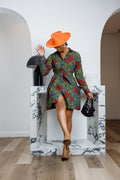FAYO AFRICAN PRINT SHIRT DRESS----FINAL SALE